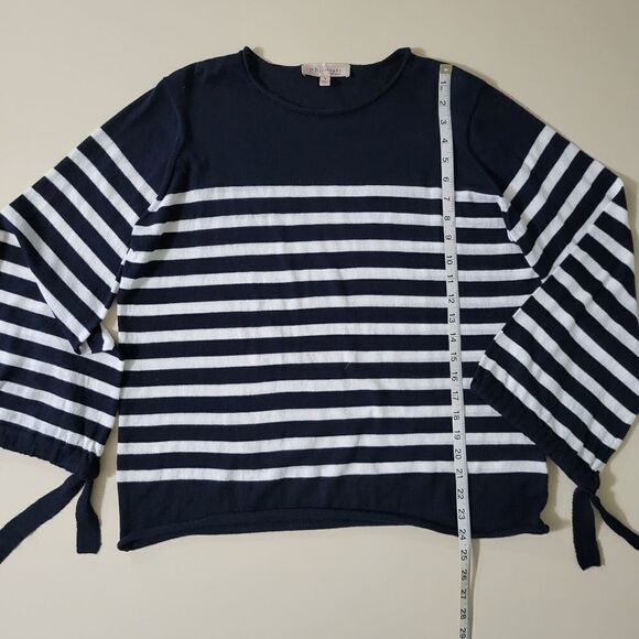 Philosophy Women's Nautical Navy Striped Lightweight Sweater - Picture 7 of 13